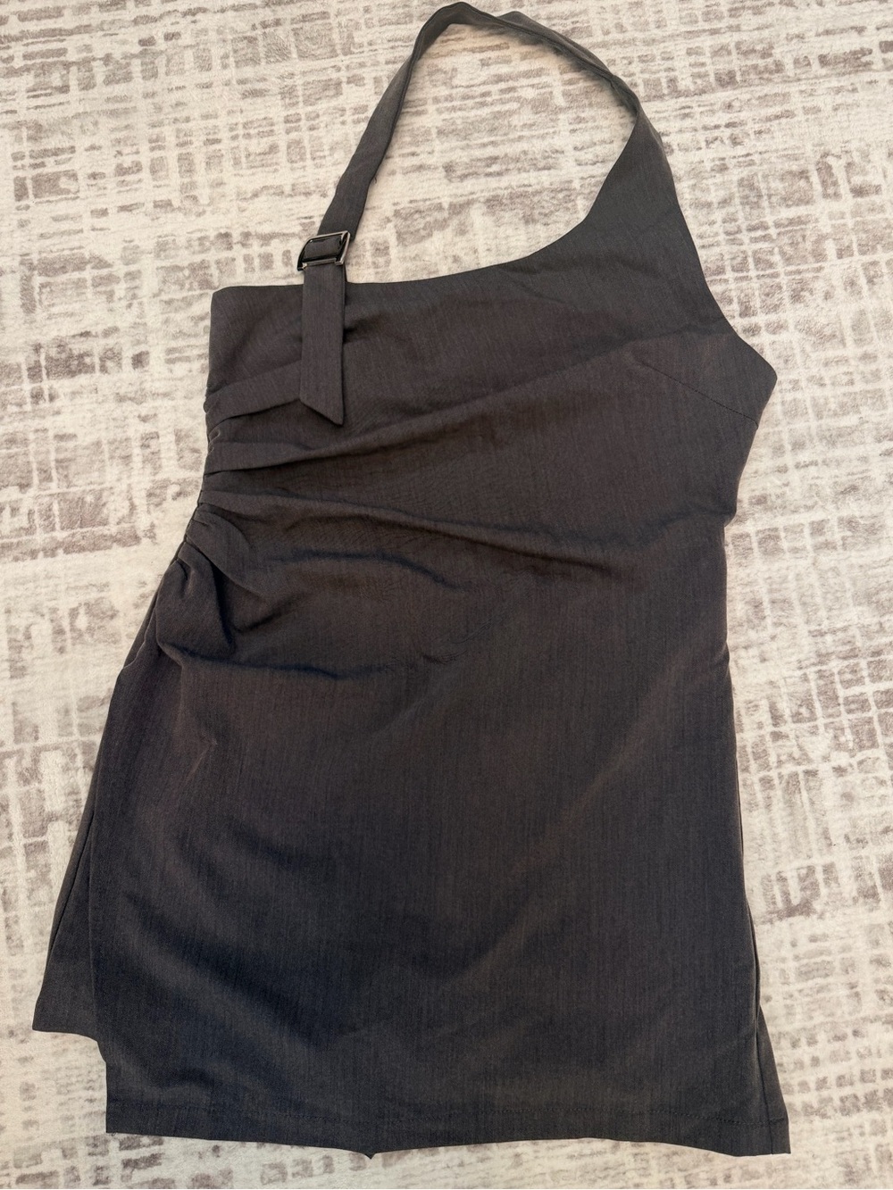 NWT Princess Polly Swinton Halter Playsuit Charcoal Gray Romper Skort Overlay 8